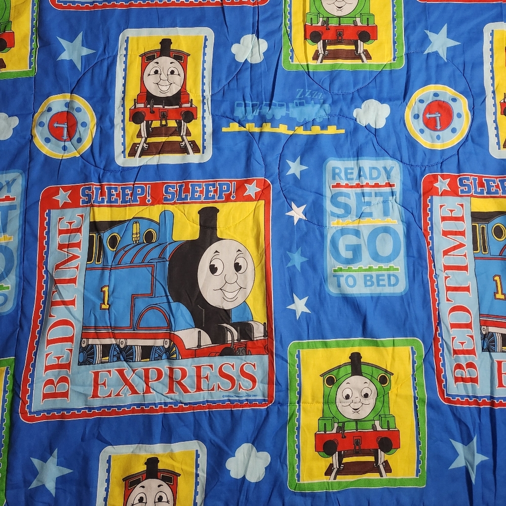 Vintage 2003 Thomas & Friends "Ready Set Go To Bed" Comforter Blanket Train
